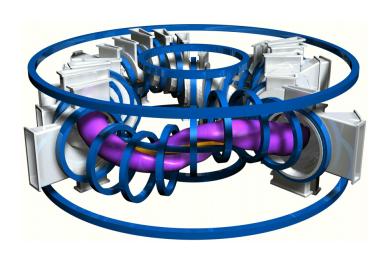 Model of the TJ-II heliac, a flexible stellarator whose coil system allows wide variation of magnetic configurations. (Credit: Wikimedia Commons) Model of the TJ-II heliac, a flexible stellarator whose coil system allows wide variation of magnetic configurations. (Credit: Wikimedia Commons)